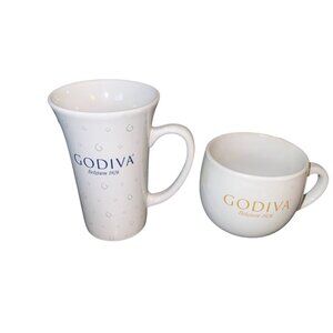 Godiva Belgium 1926 White Coffee Mug  Ceramic Set